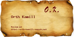 Orth Kamill névjegykártya